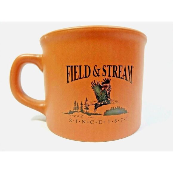 FIELD & STREAM Coffee Mug Cup Bald Eagle Stoneware 4 x 3.5-inch Rustic Brown NEW - Picture 2 of 3